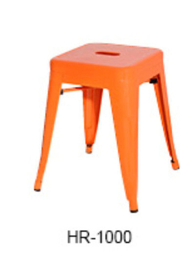 Chaises carrées européennes de Tolix en métal de mode, chaise orange W38.7*D38.7*H45 de barre